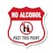 Signmission No Alcohol Shield Sign No Alcohol Past T, 6 Inch X 6 Inch, Plastic Sign SHI-P-6-390 - alternate 1
