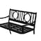 Homeroots 45" Black Metal Geometric Back Garden Patio Bench 611609 - alternate 8