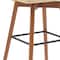 Homeroots 30" Cream and Wood Brown Faux Leather with Solid Wood Swivel Bar Height Bar Chair 534484 - alternate 7