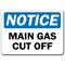 Signmission Safety Sign, 14 in Height, Plastic, Main Gas Cut Off NS-Main Gas Cut Off - alternate 7