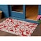 Homeroots 3' X 5' Red And Ivory Damask Washable Indoor Outdoor Area Rug 614455 - alternate 1