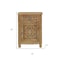 Homeroots 22" Brown Solid Wood Distressed Carved Floral One Drawer Nightstand 720642 - alternate 9