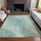 Homeroots 8' X 10' Teal Blue And Aqua Abstract Washable Indoor Outdoor Area Rug 611390 - alternate 7