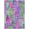 Homeroots 5' X 8' Purple Lilac And Green Village Houses Washable Indoor Outdoor Area Rug 577872 - alternate 7