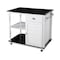 Homeroots Black and White and Black 39in Rolling Kitchen Island With Storage 402558 - alternate 7