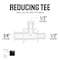 Everflow 3/4'' x 1/2'' x 1/2'' PEX Barb Reducing Tee Pipe Fitting; Plastic Poly Alloy PPRT3411 - alternate 5