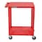 Luxor Utility Cart with Lipped Plastic Shelves, 300 lb Load Capacity, 2 Shelves, 24 in L, 18 in W RDSTC22RD - alternate 7