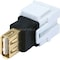 Monoprice Datacom Jack, USB2.0A(F/F), Flush, Wht 6561 - alternate 1