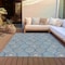 Homeroots 9' X 12' Navy Blue Ivory And Taupe Floral Medallion Washable Indoor Outdoor Area Rug 614609 - alternate 7