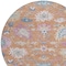 Homeroots 8' Orange Pink And Denim Blue Round Floral Washable Indoor Outdoor Area Rug 605315 - alternate 9