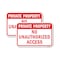 Signmission Private Property No Unauthorized Access, 12'' X 18'' 2 Signs, Heavy Gauge Aluminum, 2PK A-1218-2PACK-24826 - alternate 1