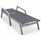 Leisuremod Marlin Patio Chaise Lounge Chair with Armrests in Grey Aluminum Frame, Black, 2PK MLAGR-77BL2 - alternate 7