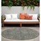 Homeroots 8' Round Brown and Black Round Oriental Washable Non Skid Indoor Outdoor Area Rug 563822 - alternate 1