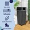 Happimess Keaton Modern 24.13 Gal. All-Weather Wicker/Metal Lidded Hideaway Outdoor Trash Can, Dark Navy/White HPM1203E - alternate 9