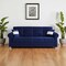 Homeroots 89" Blue Microfiber Convertible Futon Sleeper Sofa And Toss Pillows With Storage 607154 - alternate 1
