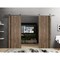 Sartodoors Sliding Double Barn Doors with Hardware, Planum 0011 Walnut and Aluminum Strips, 13FT Rail Hangers PLANUM0011DB-S-WLN-3696 - alternate 1