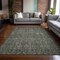 Homeroots 5' X 8' Moss Green And Gray Floral Washable Indoor Outdoor Area Rug 564378 - alternate 7
