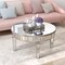 Homeroots 32" Silver Mirrored Glass Round Coffee Table 568899 - alternate 9