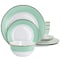 Martha Stewart Gold Rimmed 12 Piece Fine Ceramic Dinnerware Set in Mint 97241.12 - alternate 1
