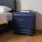 Homeroots 24" Blue Wood Lighted Two Drawer Nightstand 482397 - alternate 6