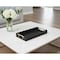 Homeroots 16in Black Wood and Vinyl Faux Shagreen Serving Tray With Gold Handles 518596 - alternate 4