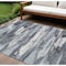 Homeroots 9' X 12' Gray And Silver Abstract Washable Indoor Outdoor Area Rug 612513 - alternate 1