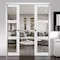 Sartodoors Sliding French Double Pocket Doors Clear Glass 3 Lites, Lucia 2555 White Silk, Kit Trims Rail Hard LUCIA2555DP-WS-64 - alternate 4