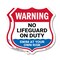 Signmission Warning No Lifeguard On Duty, 6 inch X 6 inch, Plastic Sign, 2PK SHI-P-2PACK-6-479 - alternate 1