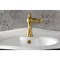 Kingston Brass One-Handle Single-Hole Bathroom Faucet with Push Pop-Up Drain, Brushed Brass KS3547RNK - alternate 6