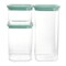 Martha Stewart 3 Piece Rectangular Plastic Stackable Container Set in Mint Green 131105.06 - alternate 6