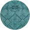 Homeroots 8' Teal Blue And Aqua Round Floral Washable Indoor Outdoor Area Rug 588914 - alternate 9
