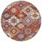 Homeroots 8' Rust Lavender And Ivory Round Southwestern Washable Indoor Outdoor Area Rug 632277 - alternate 6