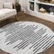 Jonathan Y Zolak Berber Stripe Geometric Ivory/Black 3 ft Round Indoor/Outdoor Area Rug SMB124D-3R - alternate 1