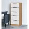 Homeroots 18" White and Natural Five Drawer Standard Chest 534960 - alternate 1
