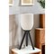 Homeroots 23" Black Solid Wood Tripod Table Lamp With White Ribbed Glass Shade 524622 - alternate 6