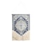 Homeroots 26" X 49" Blue And White Flower Floral Cotton Macrame Hanging Tapestry 548327 - alternate 6