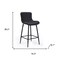 Homeroots Set of Two 27" Black Faux Leather and Metal Low Back Counter Height Bar Chairs, 2PK 719670 - alternate 5