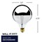 Bulbrite Incandescent G40 Medium Screw Base E26 Light Bulb, 100W, Half Chrome, 4PK 861292 - alternate 14