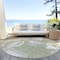 Homeroots 8' Artichoke Green Ivory And Taupe Round Floral Washable Indoor Outdoor Area Rug 589520 - alternate 8
