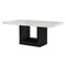Homeroots 70" White and Black Faux Marble and Wood Pedestal Base Dining Table 564890 - alternate 7