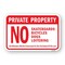 Signmission Pvt Property No Skateboard Bike Dog Loitering Offe Aluminum, 18" H, A-1824-24808 A-1824-24808 - alternate 1
