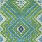 Homeroots 8' X 10' Lime Green Aqua And Ivory Tribal Washable Indoor Outdoor Area Rug 598133 - alternate 8