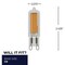 Bulbrite LED Filament 5W, Dimmable Mini T4, Clear Glass, 3000K, 500 Lm, 4PK 862863 - alternate 10