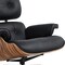 Homeroots 27" Black and Brown Tufted Genuine Cowhide Swivel Lounge Chair With Ottoman 636227 - alternate 9