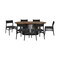 Homeroots Seven Piece Brown and Black Oval Dining Set with Six Chairs 571733 - alternate 1