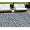 Homeroots 9' X 12' Teal Blue Aqua And Gray Striped Washable Indoor Outdoor Area Rug 587942 - alternate 1