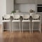 Homeroots Set of Four 26" Light Gray Fabric Faux Leather and Steel Counter Height Bar Chairs, 4PK 668804 - alternate 6