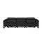Homeroots 103" Black Top Grain Leather Reclining Metal USB Sofa 720326 - alternate 10