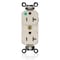 Leviton Straight Blade Receptacle, 5-20R, 20 A, 125V AC, Flush Mount, Self-Grounded M8300-ILT - alternate 1