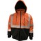 Reflective Apparel ANSI Type R Class 3 Water-Resistant Bomber Jacket with Breakaway Snap Off Hood 430PS-OB-5X - alternate 1
